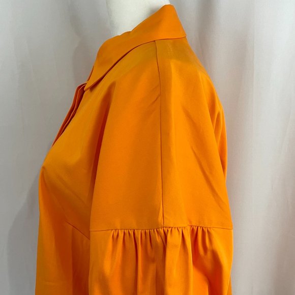 New INC Flared Cuff Button Down Shirt Relaxed Fit Tangerine Orange Size Medium - Picture 10 of 16